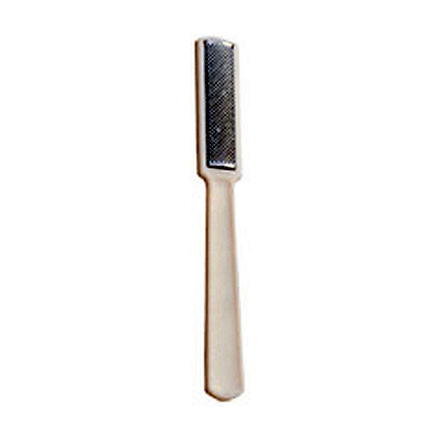 Nail file double sided with plastic handle.